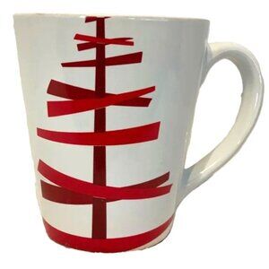 Starbucks 2012 Christmas Collector Mug Holiday Red Stick Tree White 12 oz